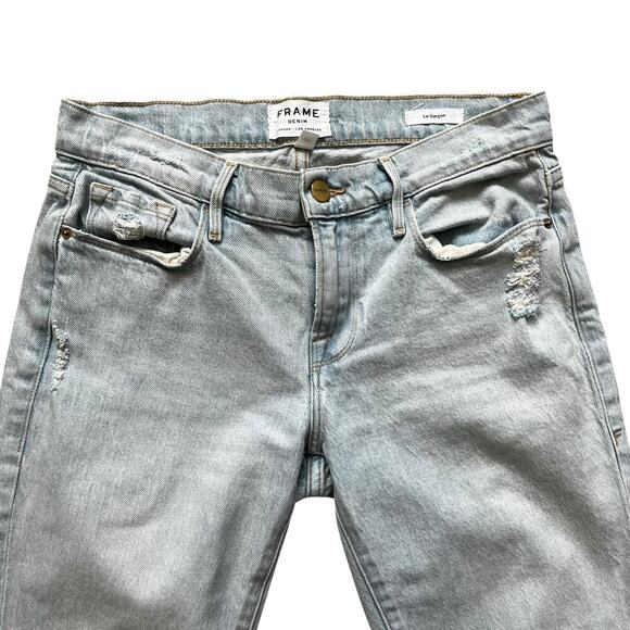 Frame Women’s Le Garçon Distressed Jeans Light Wash Size 25 Contemporary Chic - Picture 3 of 10